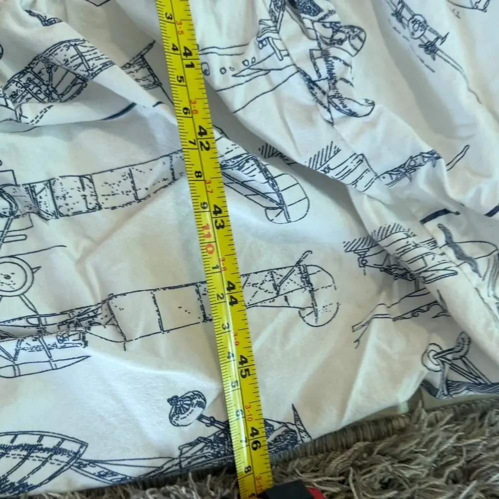 Restoration Hardware Baby & Child Airplane Blueprint Sketch Crib Fitted Sheet